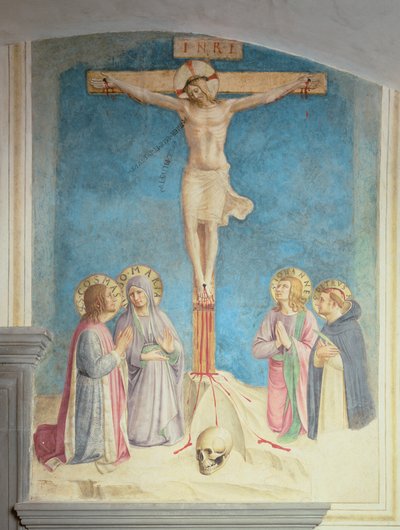 Kreuzigung mit den Heiligen Cosmas, Johannes und Petrus Märtyrer, 1442 von Fra Angelico